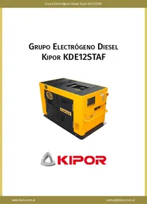 Grupo Electrógeno Diesel Kipor KDE12STAF - Ficha Técnica