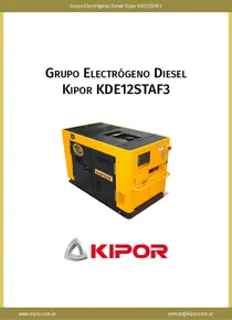Grupo Electrógeno Diesel Kipor KDE12STAF3 - Ficha Técnica