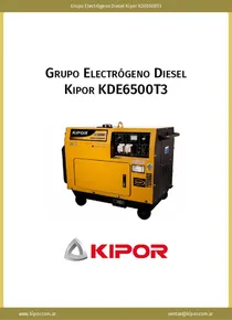 Grupo Electrógeno Diesel Kipor KDE6500T3 - Ficha Técnica
