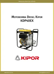 Motobomba Diesel Kipor KDP40EX - Ficha Técnica