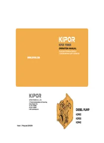 Motobomba Diesel Kipor KDP40EX - Manual de Usuario